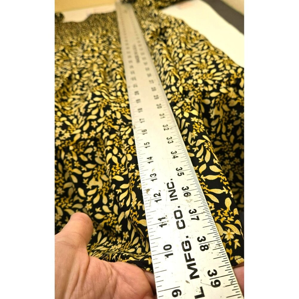 NWT Nanette Lepore Black Gold Yellow Floral Bust Shirred Dress Size 14 - Picture 13 of 15